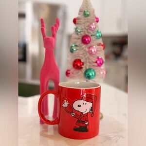 SALE!! Double sided Snoopy Red ceramic Holiday Mug -Ho Ho ho!18oz